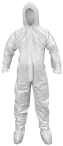 SAS Safety Corp Industrial & Scientific Standard Hooded and Booted Coverall, White, Medium