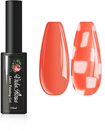 VidaRosa Gel Nail Liner Polish Pen UV LED Painting Gel Polish Set for 3D Nail Art DIY Nail Design Pull Line Pen Nail Drawing, Nail Painting Polish for Manicure Salon, 10ML, Pastel Pink Coral