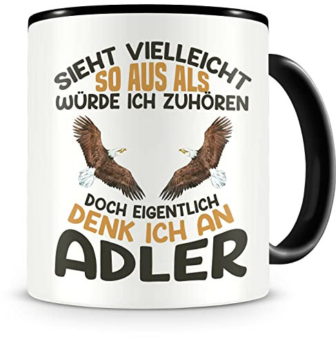 Samunshi® Adler Tasse mit Spruch Sieht vielleicht so aus Adler Geschenk für Adler Fans Kaffeetasse Lustige Tassen zum Geburtstag 300ml