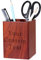Personalisierter Stifttopf für Schreibtisch, Custom Name Holz Stifthalter Schreibtisch ordentlich, Rot Bleistift Topflappen Schreibtisch Organizer, Bürobedarf Organizer