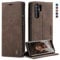 CaseMe Hülle für Huawei P30 Pro Vintage Dünne Handyhülle mit Kartenfach Geld Slot Ständer PU Ledertasche Flip Schutzhülle für Huawei P30 Pro- Kaffee Braun