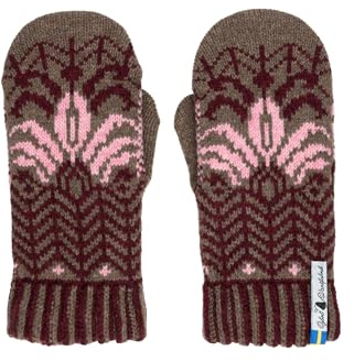 ÖJBRO VANTFABRIK – Fäustlinge, 4-lagig, Größen S (6), M (7-9), L (10-11), aus 100% Merinowolle, unisex, warm & weich, folkloristisches nordisches Design