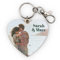 Wanapix | Porte-clés Bois Personnalisé Coeur | Porte-clés Personnalisable avec Photos et Texte | Forme de Cœur| Personnalisés sur 1 côté | 6,5 x 6 cm