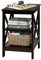 COSTWAY Nachttisch 3 Ebenen, Beistelltisch Nachtschrank, Sofatisch Couchtisch für Schlafzimmer, Wohnzimmer 40x40x61cm (X-förmig, Braun)