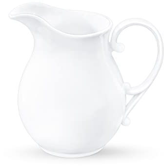 Wilmax - Teiera bianca - 1,6 L - Caraffa in porcellana per bevande calde e fredde - Beccuccio largo - Alta qualità - Per la casa, la gastronomia - Teiera - Confezione regalo