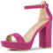 Allegra K Sandales à Talons Hauts et Plateforme à Bride Cheville pour Femmes Rose Vif 40