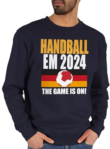 Sweater Pullover Sweatshirt Herren Damen - EM Trikot Ersatz - Handball WM 2024 The Game is on! - XL - Dunkelblau - handballer geschenke hanball beachhandball handball. geschenk spruch ball 2022