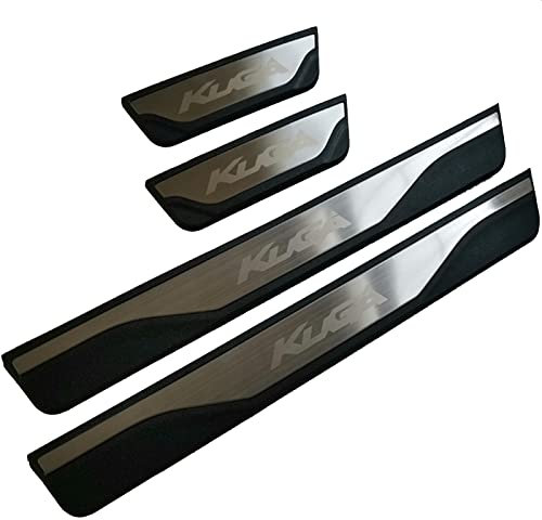 EAGLEG Auto Edelstahl Einstiegsleisten Für Fo-rd Kuga 2013-2019 Tuning Zubehör 4 STÜCKE Auto Scuff Plate Türschwelle Sill Aufkleber,Silver