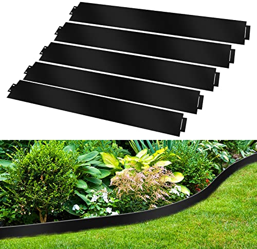 Ansobea Rasenkante,10M Rasenkante Metall 100 * 18cm,verzinkt Beeteinfassung Frei zu Biegen,Garten Rasenkante, kann für Hof,Garten,Bauernhof -Schwarz