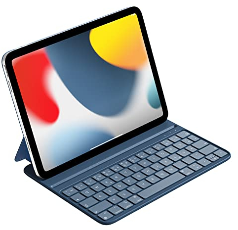 HOU Tastatur Case für iPad 10. Generation, Einstellbarem Winkel, Smart Keyboard Folio und magnetischem Laden - Kompatibel mit dem iPad 10. Generation 10.9 2022 QWERTZ Deutsches Layout