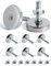 SPDYCESS 8 Stück M10 X 50MM Verstellfüsse Möbelfüße, Verstellbare Runde Nivellierfüße, Höhenverstellbarer Planierenfüße mit 8 Stück 4-zackigen Nutensteinen, für Schrank Schreibtisch Bett Beine