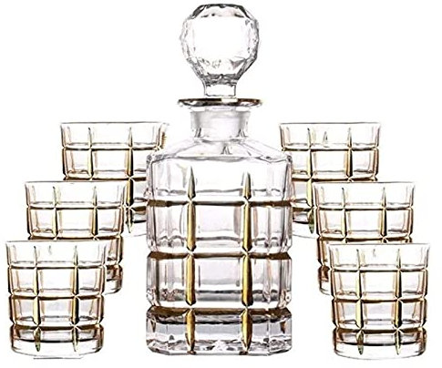 decanter Decanter per whisky Decanter per vino Set da 7 pezzi Decanter per whisky Bicchieri di cristallo Bottiglia di vino rosso