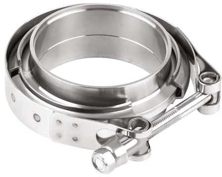 DOCAS 3,0 pollici 76.2mm Morsetto V-Band, Kit Flangia Morsetto V-band in Acciaio Inossidabile per Tubi di Scarico Turbo
