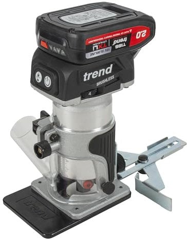 Trend 18V Cordless Trim Router Kit, 1/4 Inch Collet, 1 x 2.0Ah Battery, Compact & Lightweight Routing Set, T18 Range, T18S/R14T1