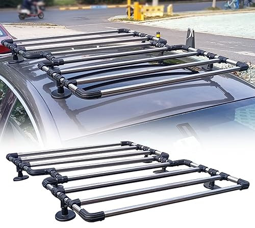 RWRAPS Universeller magnetischer Auto Dachträger für Reisen, robuster Edelstahl-Autodach-Gepäckkorb, Dachgepäckträger für SUV, LKW, Nicht erforderliche Querträger kompatibel,43×31×4inch