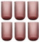 GMMH Juego de 6 copas de vino vintage de colores con relieve (línea/morado/410 ml), vasos de boda, copas de champán, jarra, cuenco de postre, copas de cristal, copas de vino, copas de agua, copas de