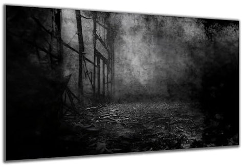 DARO Design - Wand-Bild auf 6mm HDF 30x20 cm Horror Grusel Grau in Grau - Wand-Deko Bilder Geschenk