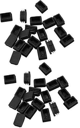 Oikabio Lot de 40 embouts rectangulaires en plastique - 30 mm x 20 mm - Pieds en caoutchouc filetés