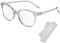 XFentech Blaulicht-Brillen fur Damen Herren - Computer-brille Runder Rahmen Gaming-Lesebrille Blaulichtfilter Brille Anti Augenermüdung Computerspielbrille Unisex-Brille - Transparentes Grau