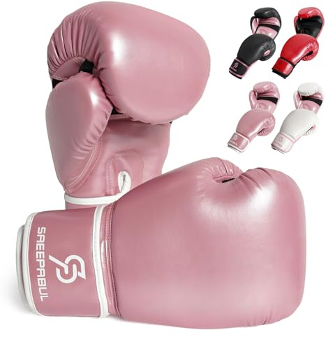 SAEEPABUL S200 Boxing Gloves for Men and Women Suitable for Boxing Kickboxing Mixed Martial Arts Maui Thai MMA Heavy Bag Fighting Training Pink, 14oz
