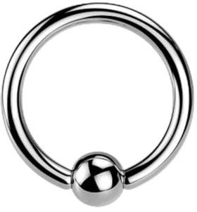 Piersando Titan CBR Klemmring Tragus Ohr Septum Universal Piercing Ring Silber 1,6mm x 8mm x 4mm