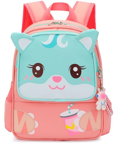 Voici et Voila Rucksack Kindergarten Mädchen 2 3 Jahre Kinderrucksack Kindergartentasche Mädchen Baby Kindergartenrucksack Rucksack Kleinkind Katze 34x26x15cm
