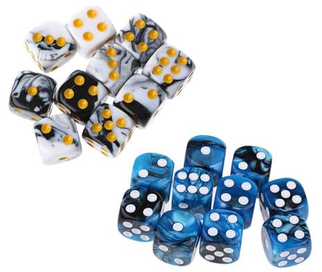 XoeLLe 20 Pezzi Dadi 6 Facce 16mm Dadi da Gioco, Dadi da Gioco, Dadi Dnd Set di Accessori da Gioco, Würfel Set, Gioco di Dadi per Tenzi, Farkle, Bar, Ktv, Yahtzee, Bunco or Insegnare I Matematici