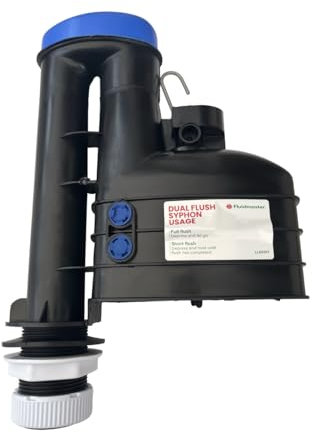 Fluidmaster Dual Flush Syphon 8 WRAS Certified Toilet Cistern Flush Parts with Built-in Overflow, Variable Flush for Water Saving, Efficient Toilet Flush Siphon