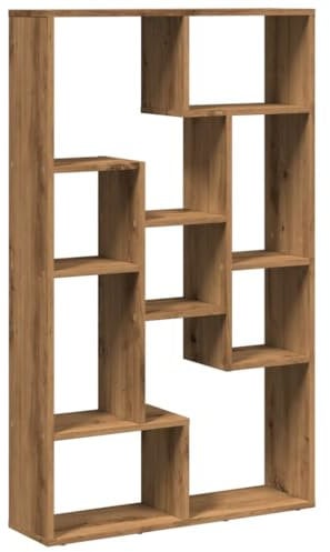 vidaXL Bücherregal, Standregal 9 Fächer, Raumteiler Regal für Wohnzimmer Schlafzimmer Büro, Aufbewahrungregal Aktenregal Büroregal, Artisan-Eiche Holzwerkstoff