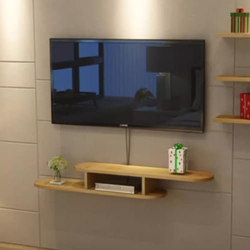 Generique Meuble TV Mural en Bois Massif pour Salon,Centre De Divertissement Multimédia Multifonctionnel avec Meuble TV Multi-Tailles (100cm-160cm)(100 * 22 * 16cm)