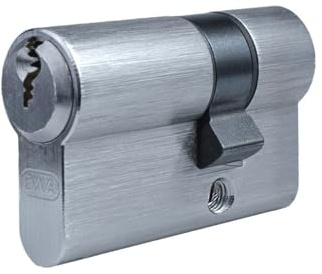 EVVA EPS Halbzylinder 61/10 | hochwertiger Türzylinder Schließzylinder | Technischer Kopierschutz & Patentschutz bis 2041 | Hohe Verschleißfestigkeit | Zylinder inkl. 5 Schlüssel und Sicherungskarte