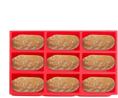 Moule à cake en silicone avec 9 cavités - Moule à pain rectangulaire anti-adhésif - Petit moule à cake pour pain de maïs, brownie, cheesecake, chocolat, facile à nettoyer