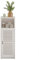 FENGSHENG-SHOP Bathroom Cabinet Waterproof, White Floor Free Standing Storage Cabinet, 3 Tier Home Storage Furniture Shelf Unit with Door, for Toilet Bedroom Kitchen Living Room