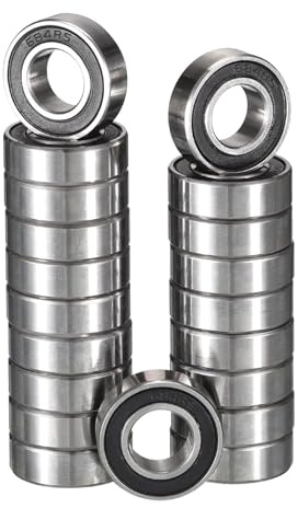 TUZUK 20 Stück 684-2RS Kugellager Abgedichtet 4x9x4mm Vorgeschmiert/Chromstahl/Gummi Doppeldichtung, 684 RS Rillenkugellager