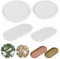 Mapille 4 Piezas Moldes de Platos para Resina, Moldes de Silicona Bandeja, Molde de Bandeja para Resina, Molde de Silicona Redondo y Ovalado para Resina Epoxi Artesanías de Bricolaje