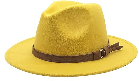 Windfall Fedora-Hut für Damen und Herren, Vintage-Stil, breite Krempe, mit Gürtelschnalle, 2025