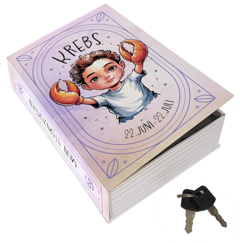 Mein Sternzeichen Booksafe L - Krebs Astrologisches Geheimversteck für Zuhause