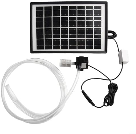 Yhenlovtt 6W 9V Solar Panel, 12V Solar Water Pump Submersible Water Pump, Outdoor Power, for RV, Marine, Rooftop, Farm Battery and Other Applications