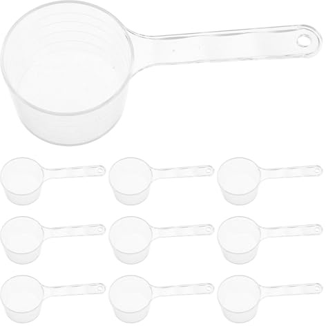 VICASKY 20pcs Plastic Measuring Cups Scale Gram Measuring Spoon for Facial Mask Clay Mask DIY Beauty Mixing Tool Scoop Funnels