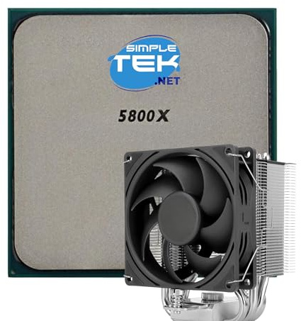 SIMPLETEK - Prozessor 5800X + Kühlkörper 3,40 GHz Turbo 4,80 GHz - Sockel AM4-8 Core/16 Thread - Ohne integrierte Grafik