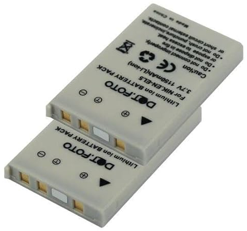 2 x Dot.Foto EN-EL5 Premium 3.7v / 1150mAh Rechargeable Battery for Nikon Coolpix 3700 4200 5200 5900 7900 P3 P4 P80 P90 P500 P510 P520 P530 P5000 P5100 P6000 S10