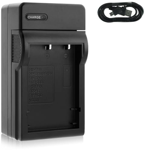 Chargeur (Micro-USB) Compatible avec Fuji NP-60 / Compatible avec Toshiba PA1733E, PDR-BT3 / Compatible avec Ricoh DB-40 ... - Voir descriptif