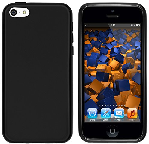 mumbi Coque compatible avec iPhone 5c Cas de téléphone portable, noir mat