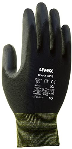 Uvex 60248 10 Unipur 6639 Safety Glove, Size: 10, Black