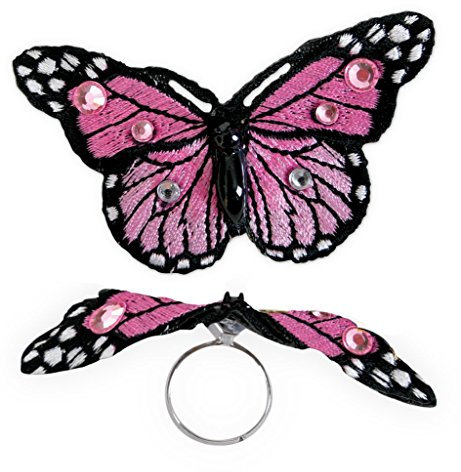 Ring Schmetterling, sortierte Farben, Karneval, Accessoire (rosa)