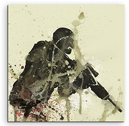 Cod_Ghost_60x60cm Splash Art Paul Sinus Aquarell, Gemälde, Kunstbild auf Leinwand