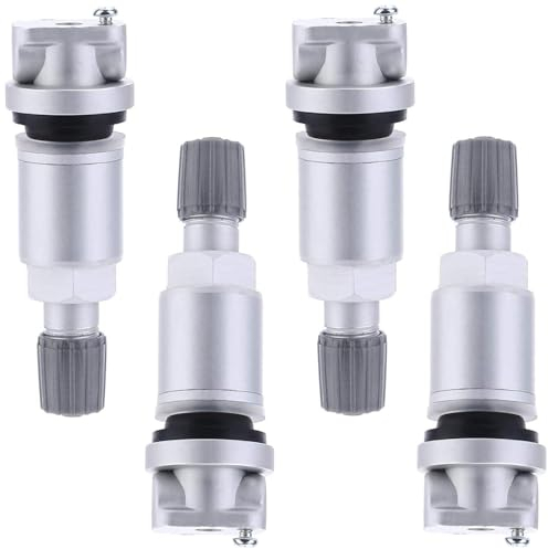 Twowinds TPMS Reifendrucksensor Reifendruckkontrollsystem Metallventil Silber, C4, C5, C8, 207, 307, 407, 807, Galaxy S-Max, Reifenbefüllung (Satz 4 Stück)