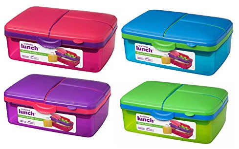 Dexam Sistema Slimline Trends Quaddie 1.5L Set of 4 Lunch Boxes (Assorted Colours)