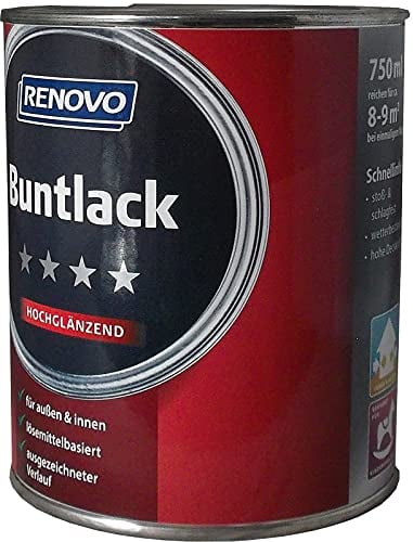 Buntlack 750 ml RAL 9900 Schwarz Hochglänzend Renovo