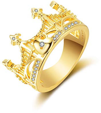 YAZILIND Vergoldet Diamant Krone Tiara Princess Ring Für Frauen Stilvolle & Trendy Ring 17.2